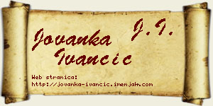 Jovanka Ivančić vizit kartica